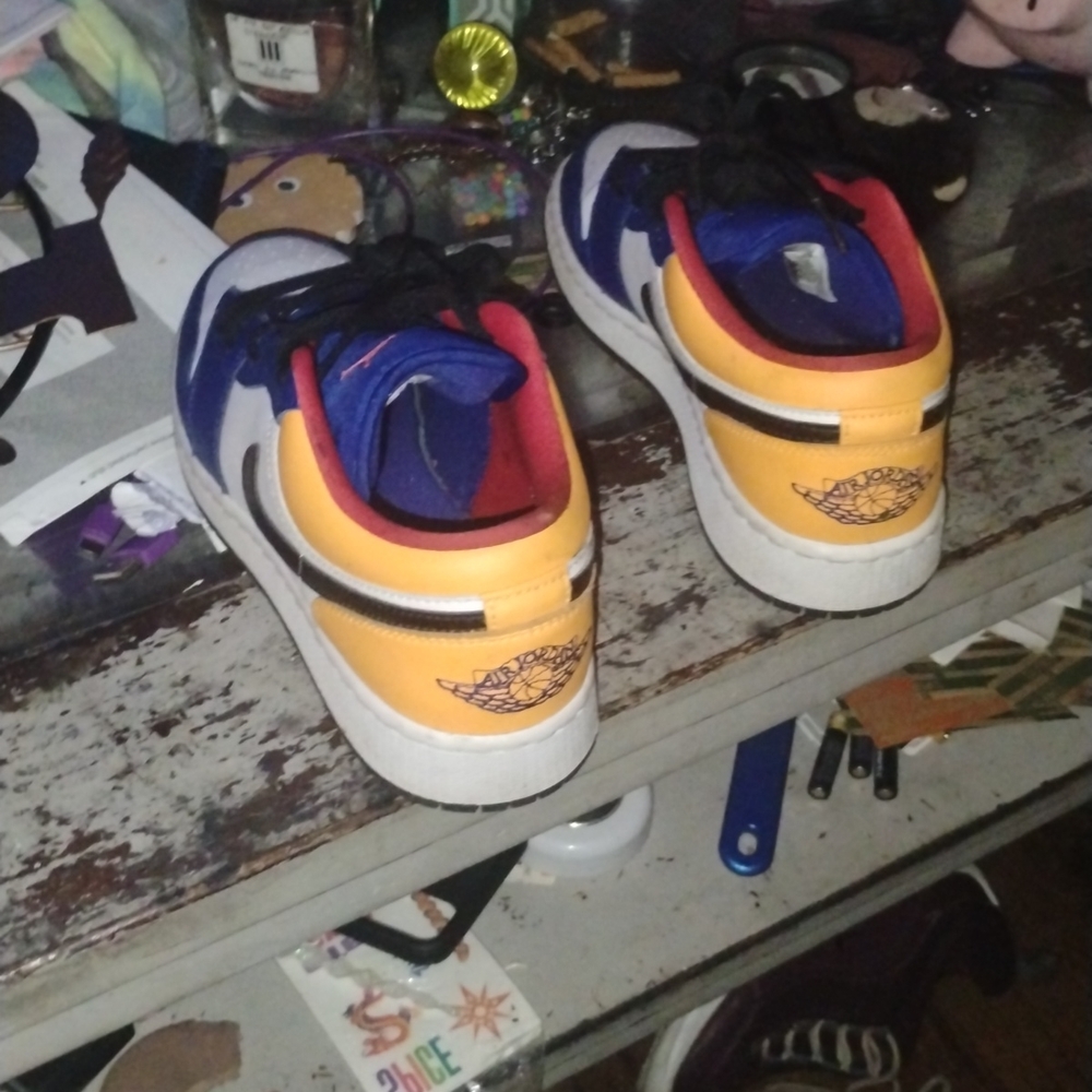 Jordan Blue and Yellow Sneakers Classic Style